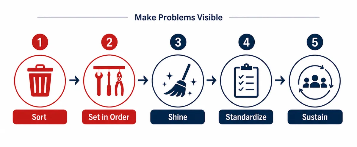 Make Problems Visible Early with 5S