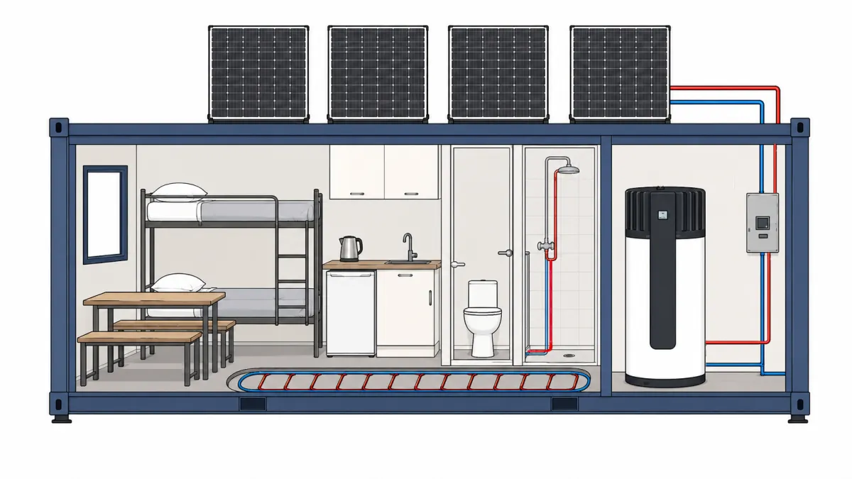 Mobile Heating Center / Containerized Heating system diagram